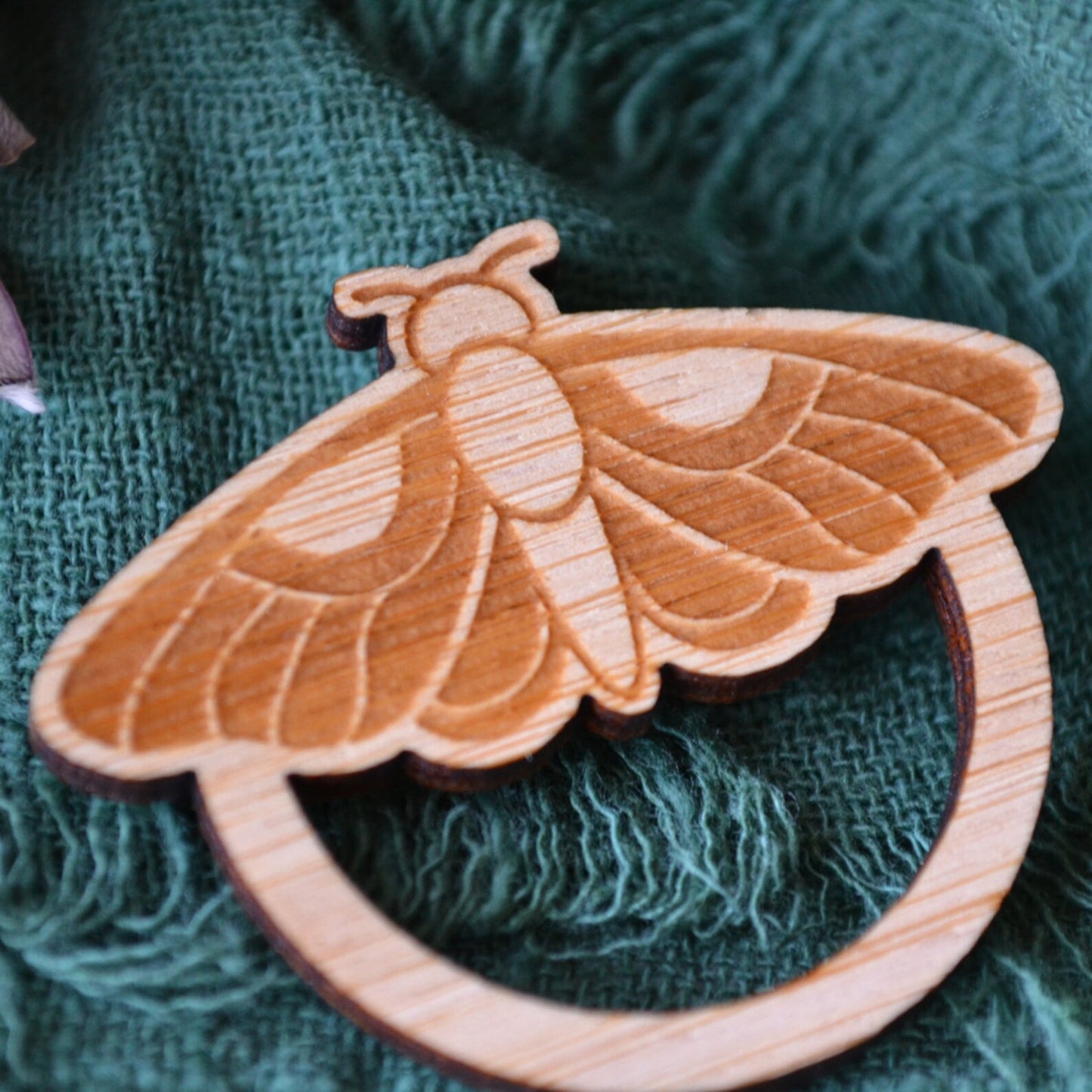 Moth Glasses Holder Brooch in Bamboo