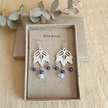 Load image into Gallery viewer, Coral Deco Deep Blue Earrings
