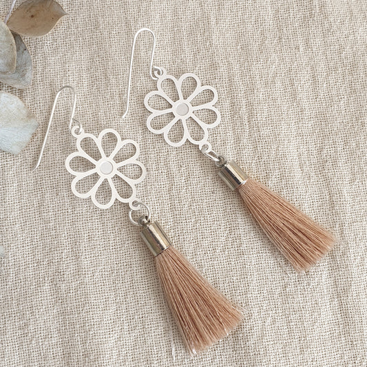 Spring Fling Tassel Earring in Champagne