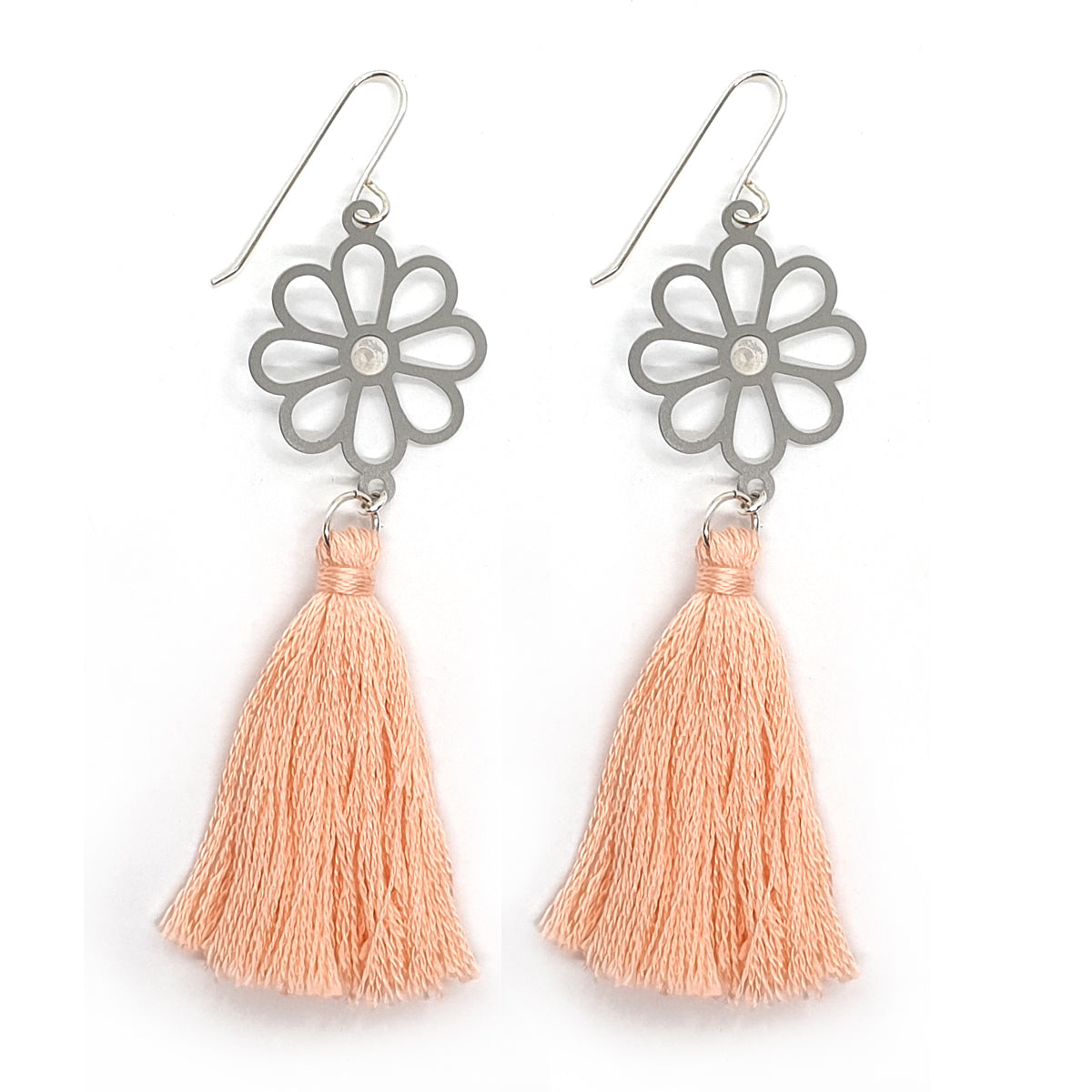 SECONDS Spring Fling Tassel Earrings in Peach