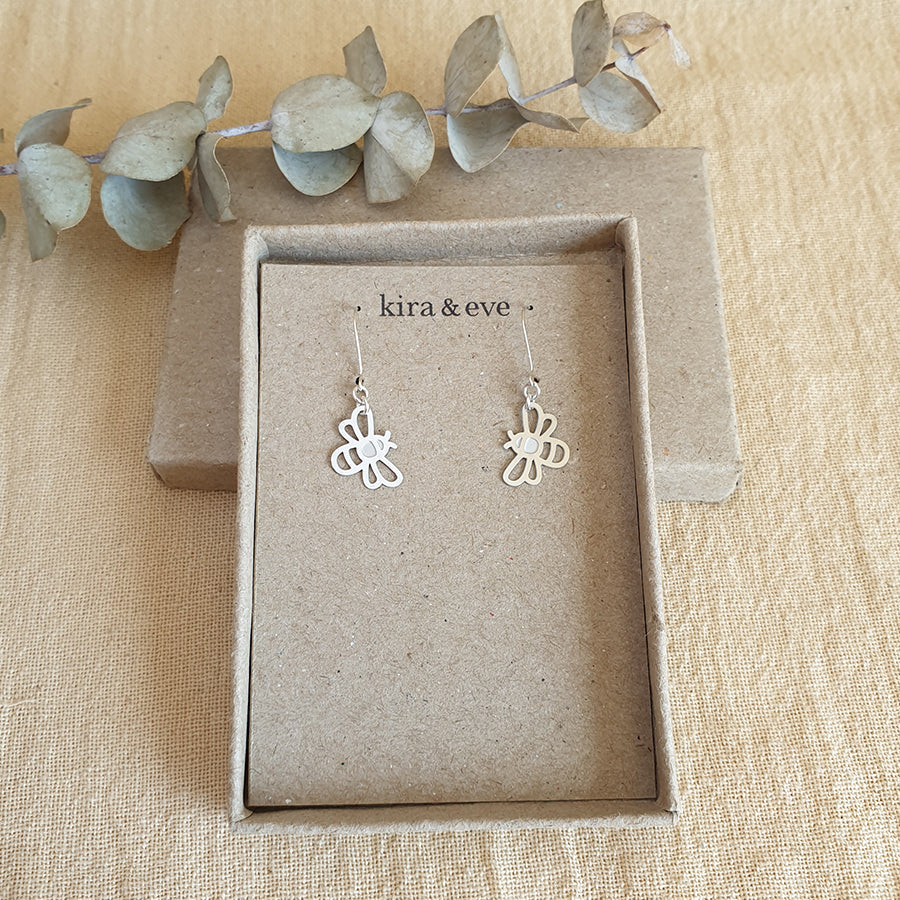 Bee Medium Kidney Hook Earrings