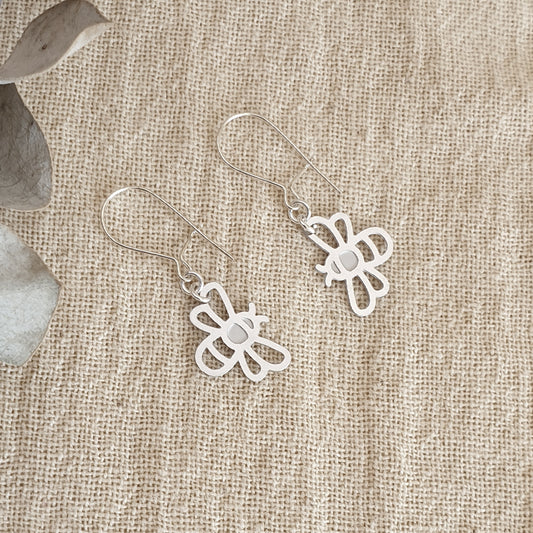 Bee Medium Kidney Hook Earrings