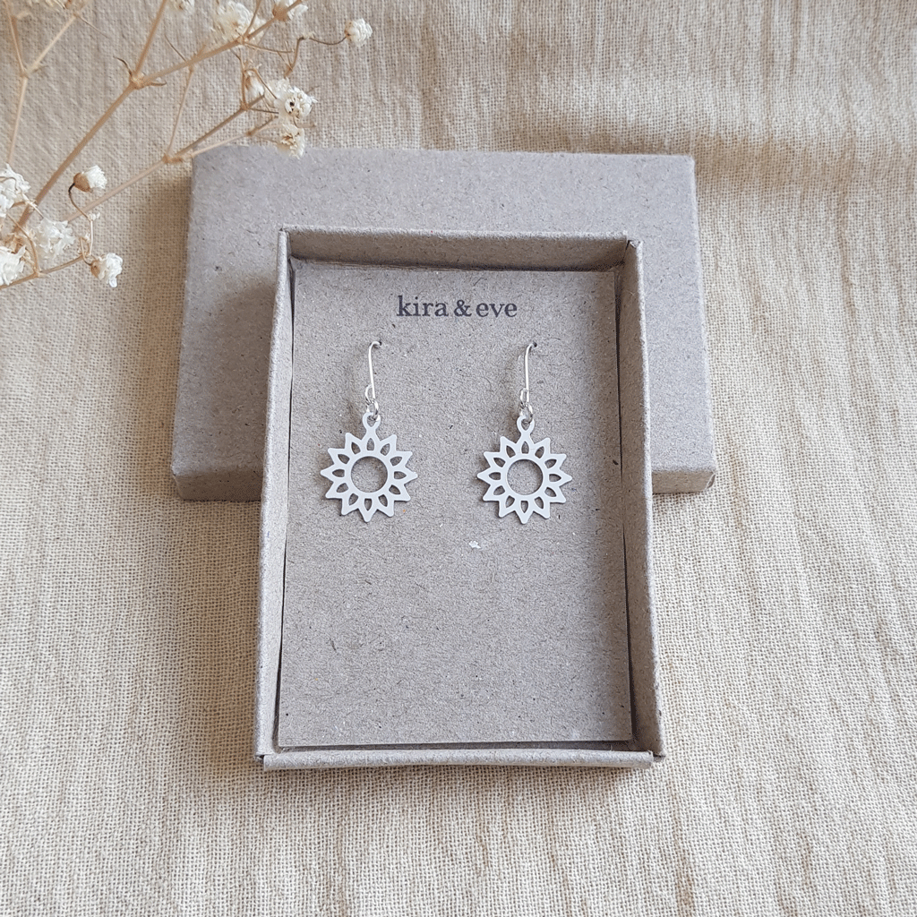 Kira & Eve Aurora Earrings in Stainless Steel and Sterling Silver Drop Earrings