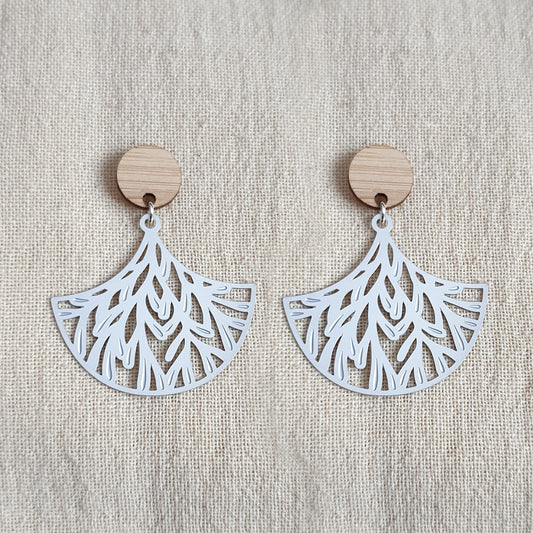 Atlantis Fan Bamboo Stud Earrings