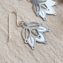 Load image into Gallery viewer, Kira &amp; Eve Coral Deco Earrings in Stainless Steel &amp; Sterling Silver
