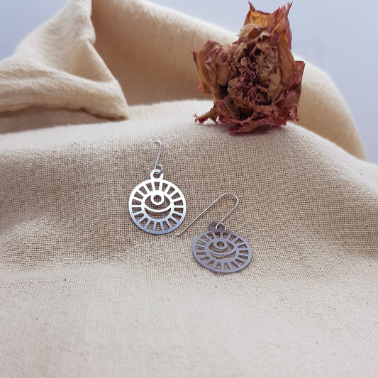 Kira & Eve Lunar Silver Earrings in Stainless Steel & Sterling Silver