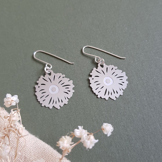 Kira & Eve Eucalyptus Flower Silver Earrings in Stainless Steel and Sterling Silver