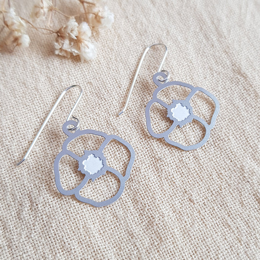 Kira & Eve Poppy Medium Drop Earrings in Stainless Steel and Sterling Silver