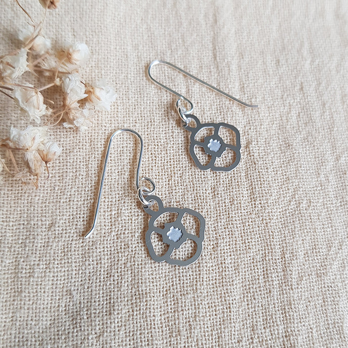 Kira & Eve Poppy Tiny Drop Earrings in Stainless Steel and Sterling Silver