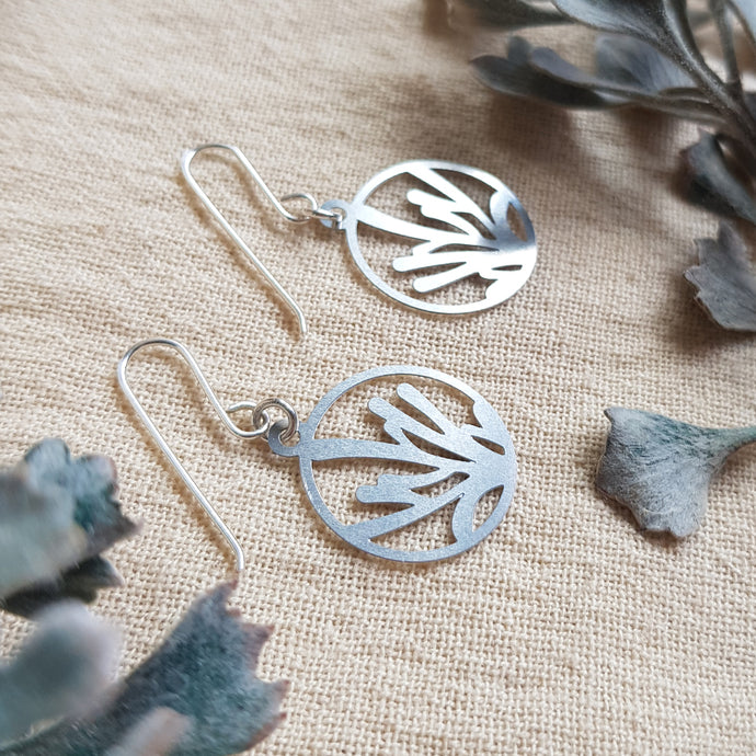 Kira & Eve Round Staghorn Coral Drop Earrings in Stainless Steel and Sterling Silver