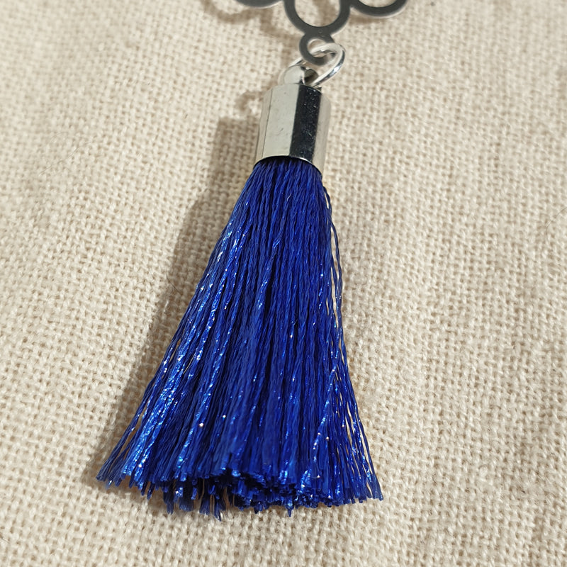 Spring Fling Tassel Earrings in Navy