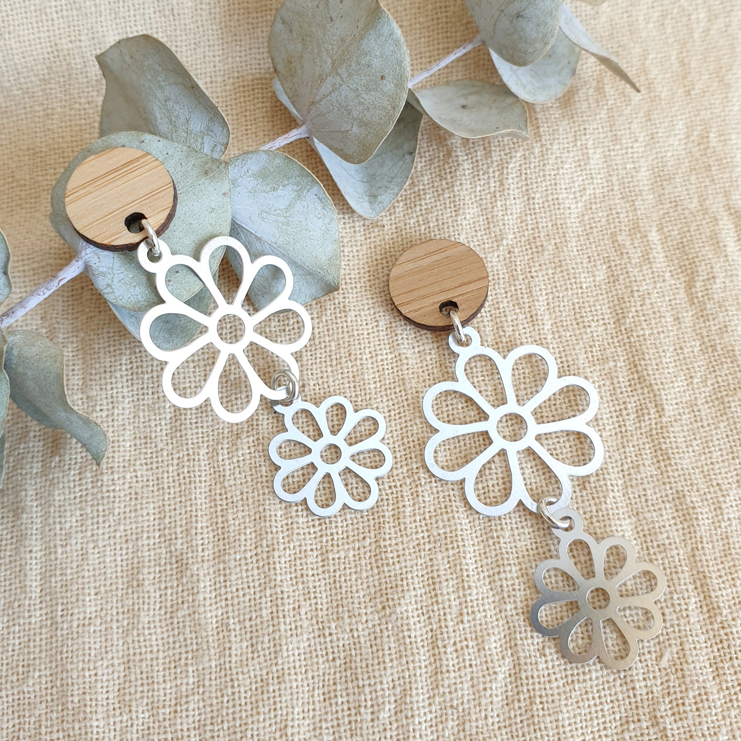 Stacked Blossom Stud Earrings