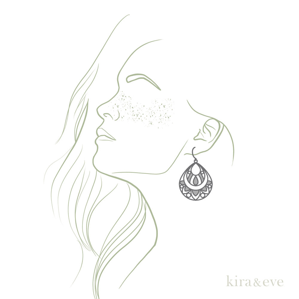 Kira & Eve Elixir Basic Silver Drop Earrings in Stainless Steel and Sterling Silver