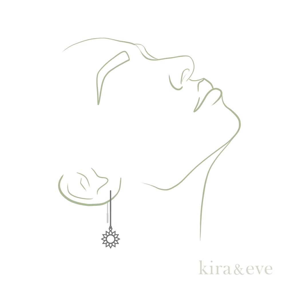 Kira & Eve Aurora Threader Earrings in Stainless Steel and Sterling Silver Dangle Earrings