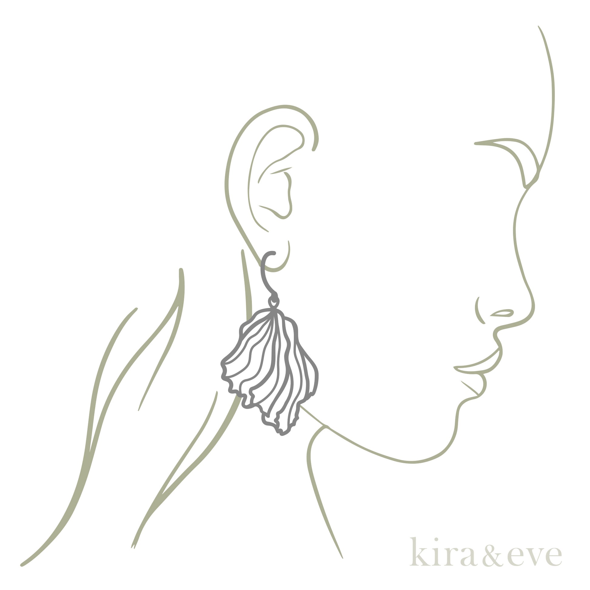 Kira & Eve Silver Petal Earrings in Stainless Steel & Sterling Silver